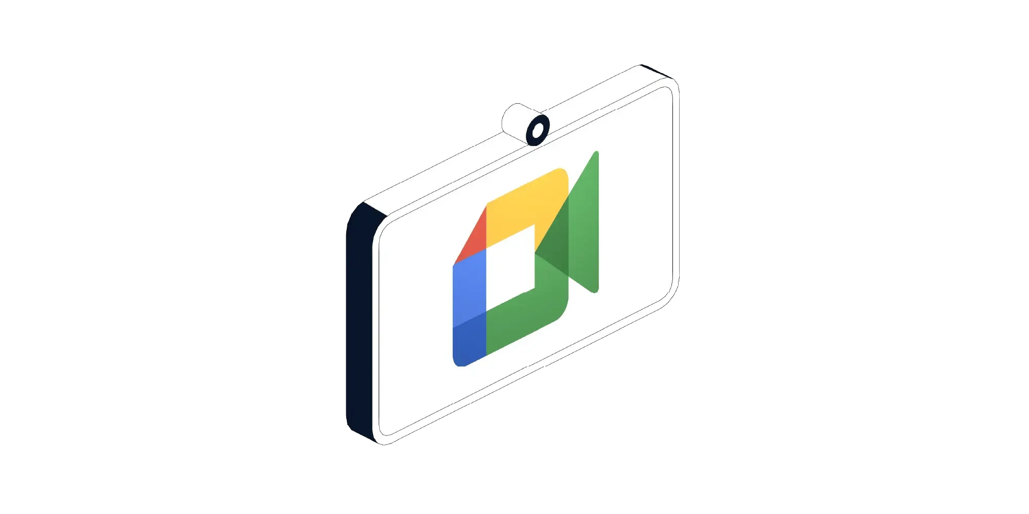 Google Meet icon on a video screen