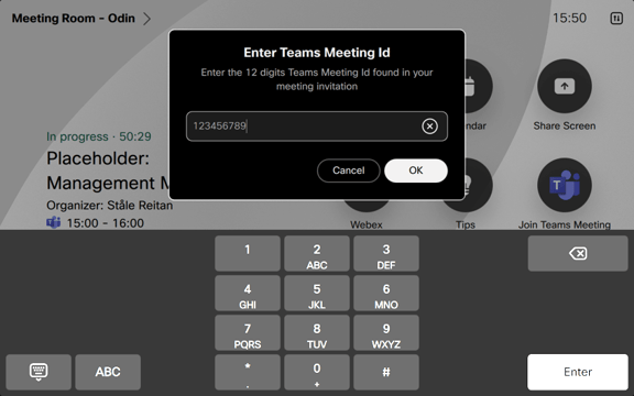 Cisco Touch Teams join by ID_2