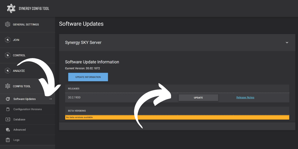 Update to Synergy SKY Suite 2.2 in the configuration tool