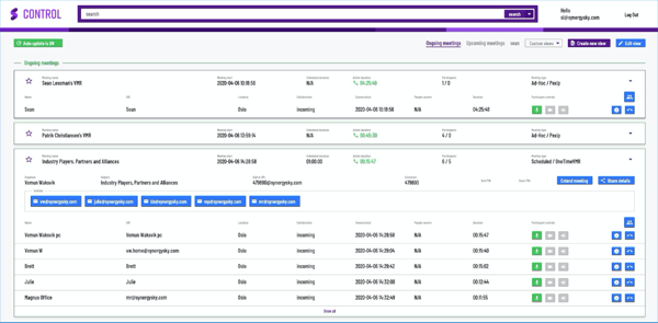 The CONTROL dashboard