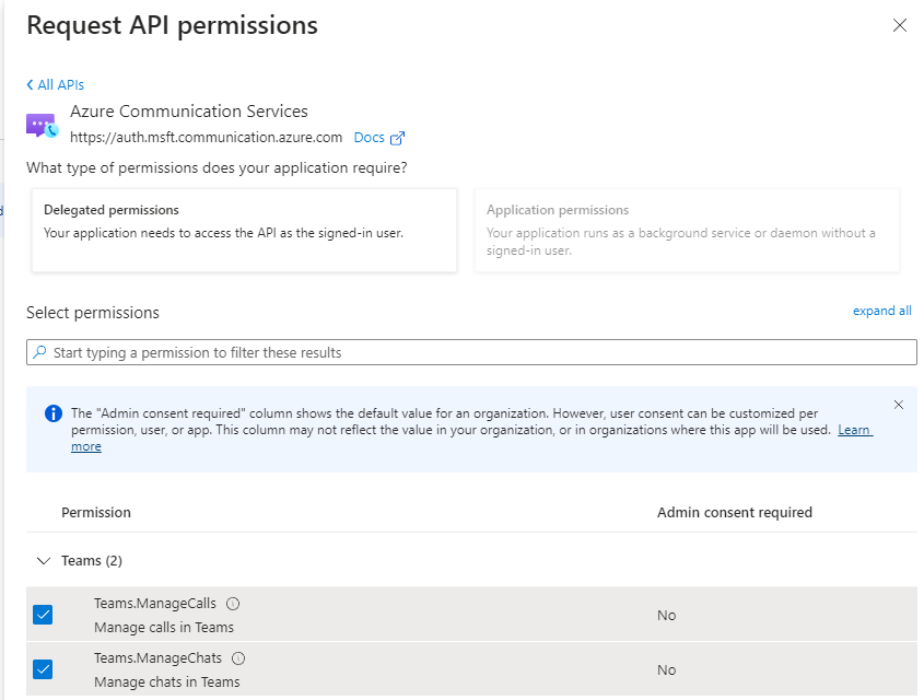 API permission 2